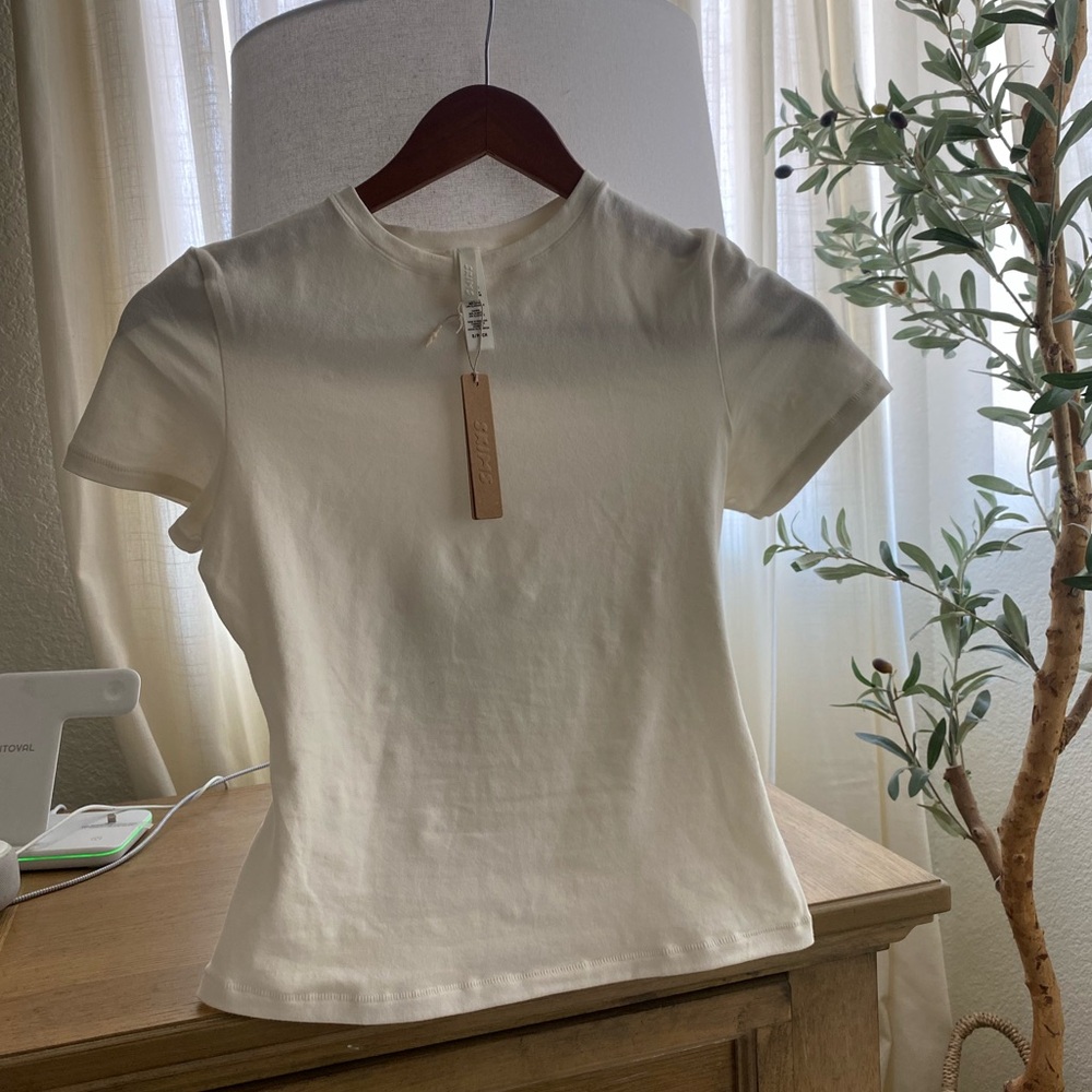 Skims Cotton Jersey Marble T-shirt